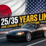 日の丸と星条旗を背景に、S2000と「25/35 YEARS LINE」という文字が描かれたアイキャッチ